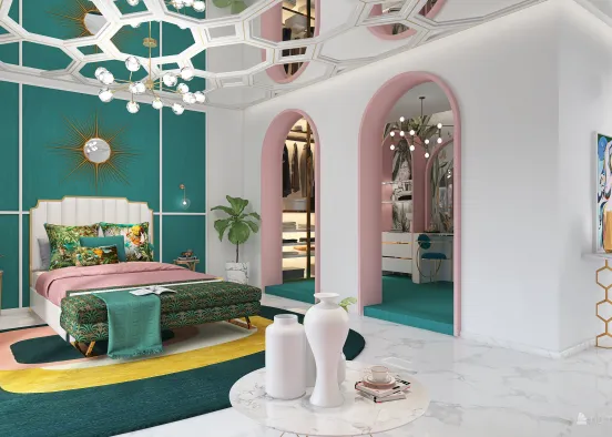 Habitación  #Art Decó Design Rendering