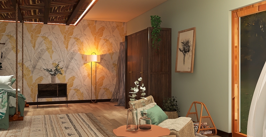 Bohemian Bedroom - Comfy Cozy Personal Paradise Interior Design Render