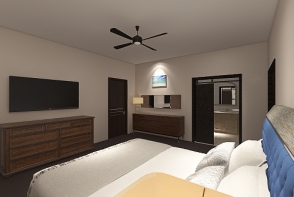 Living room/ Kitchen/ Bed and bath Design Rendering