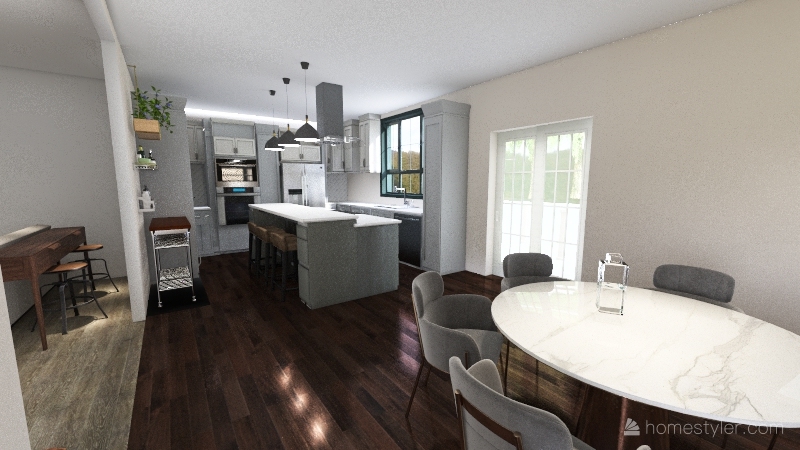 Kitchen Stove on Island 3d design renderings