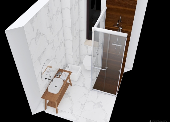 marble bathroom Design Rendering