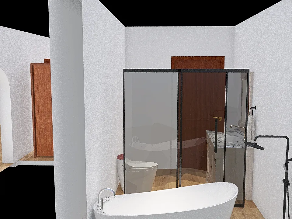 Bedroom/Bathroom 3d design renderings