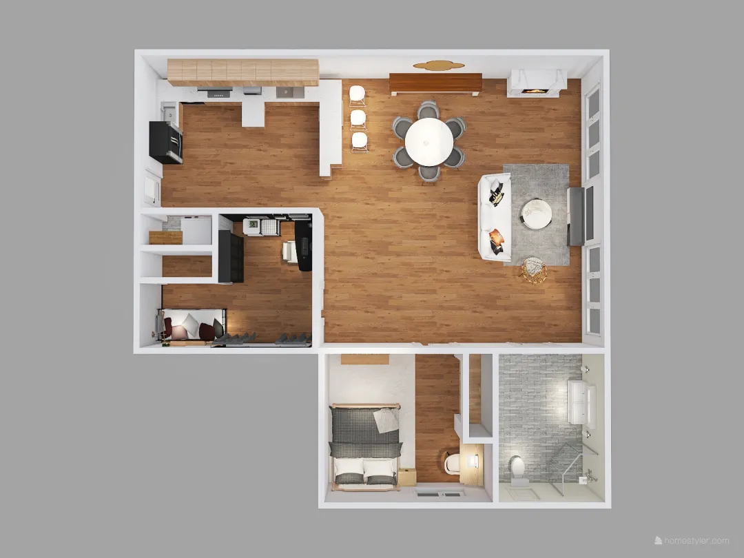 v2_Cauler Single Room 3d design renderings