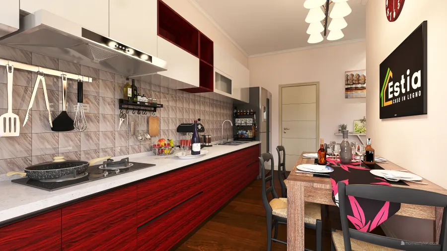 Soggiorno - Cucina 3d design renderings