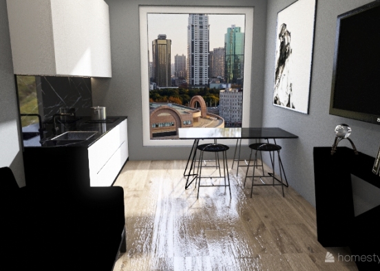 Small LA Apartment Design Rendering
