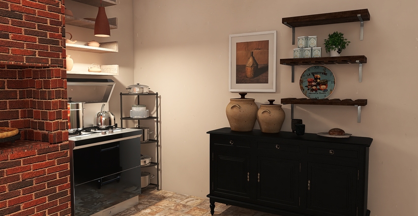 Boho Chic Interior Design Render