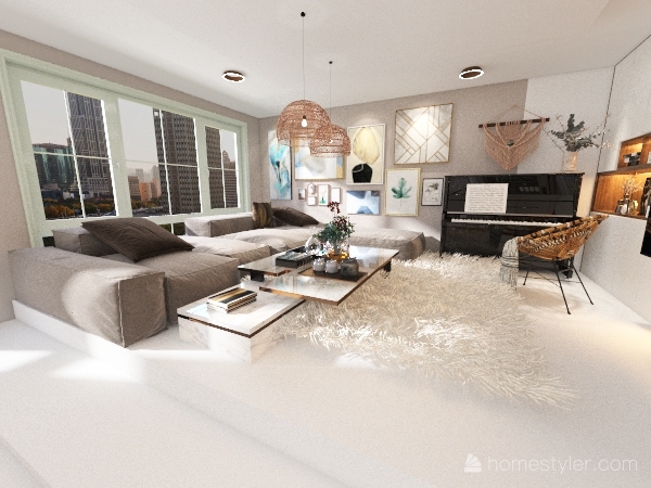 Cozy family appartment 3d design renderings