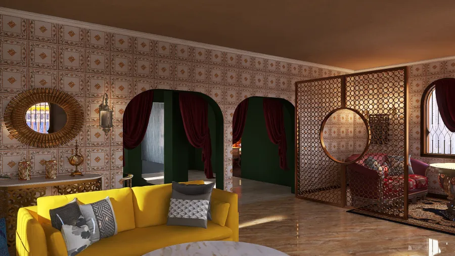 moroccan style 3d design renderings