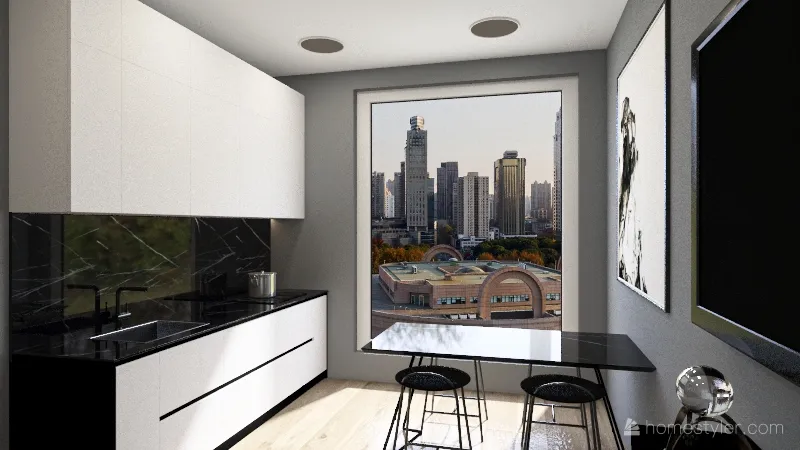 Small LA Apartment 3d design renderings