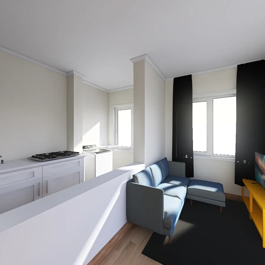 Projeto Sala/Cozinha apê 207 3d design renderings