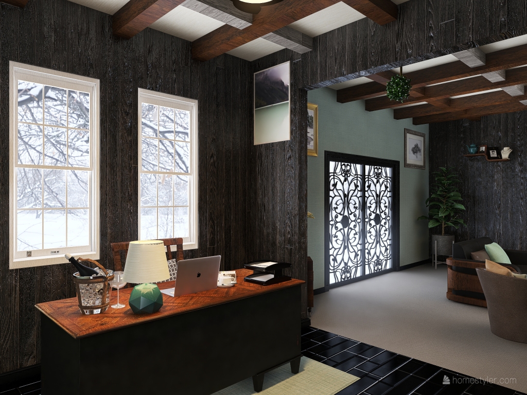 Living Room/ Office Space-OM 3d design renderings