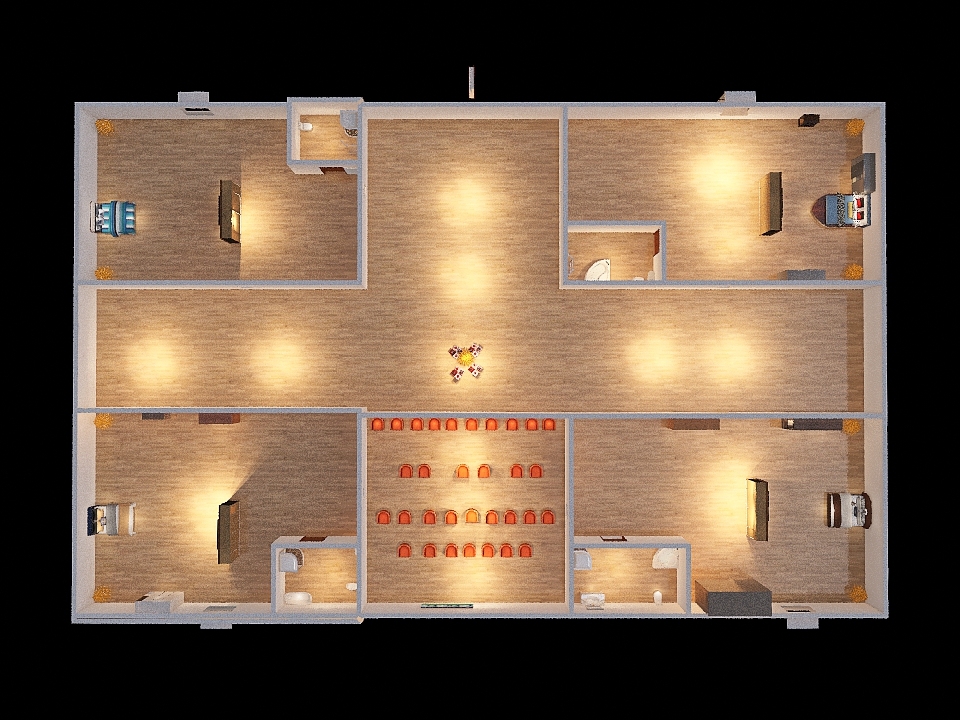 Gus's Dream house SECOND FLOOR 3d design renderings