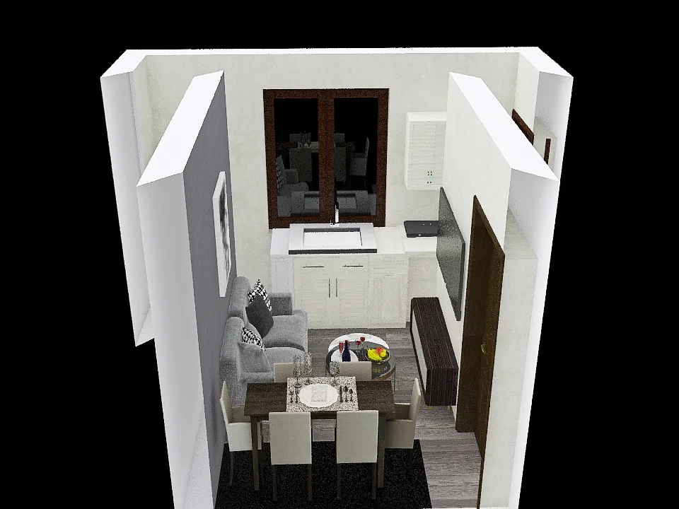 living room grey 3d design renderings