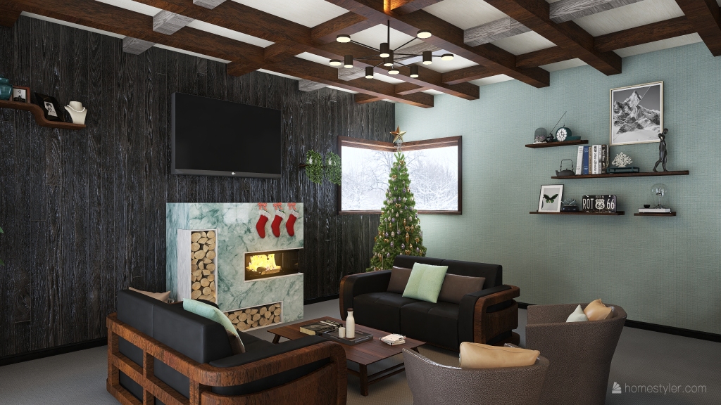 Living Room/ Office Space-OM 3d design renderings
