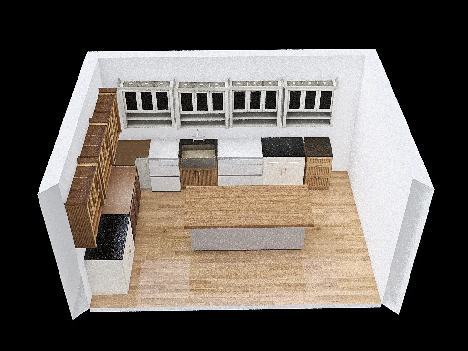 Island Kitchen 3d design renderings