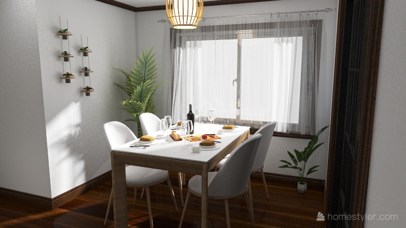 Dining Room & Kitchen 3d design renderings
