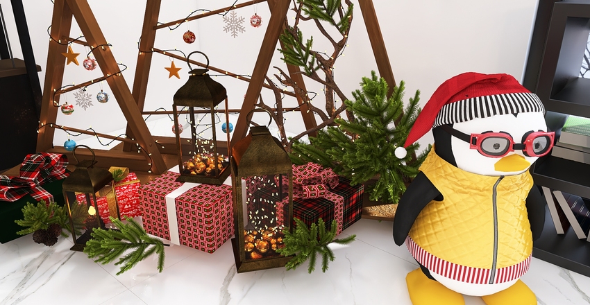 Peppermint Pop Christmas Interior Design Render