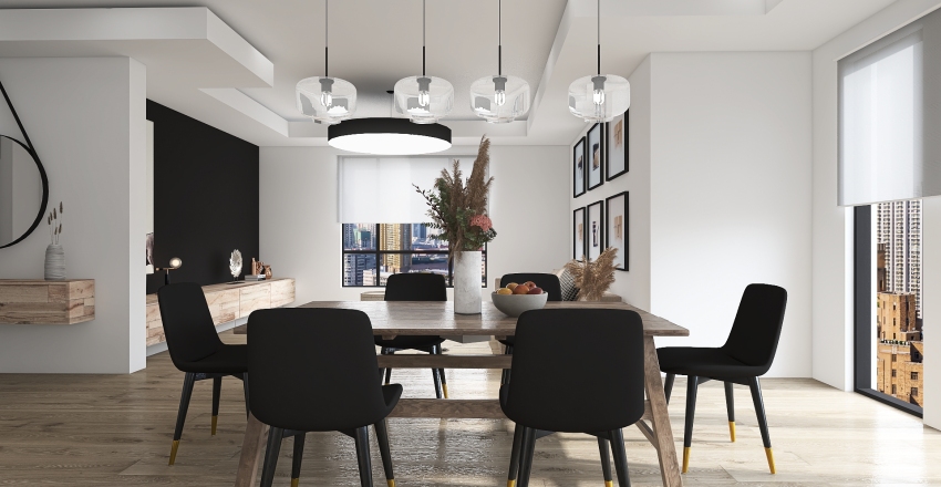 Bohemian StyleOther Beige ColorScemeOther Black WarmTones Living Room 3d design renderings