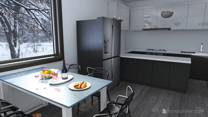 Kitchen & dining 3d design renderings