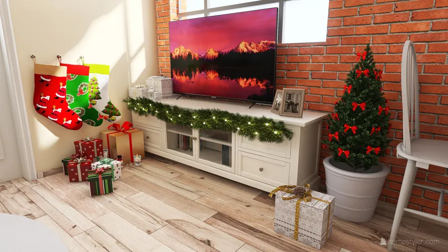 Christmas in tiny house 3d design renderings
