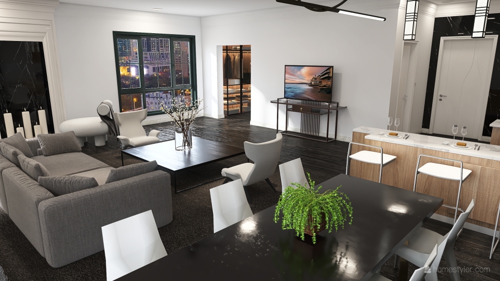Loft Apartment 3d design renderings