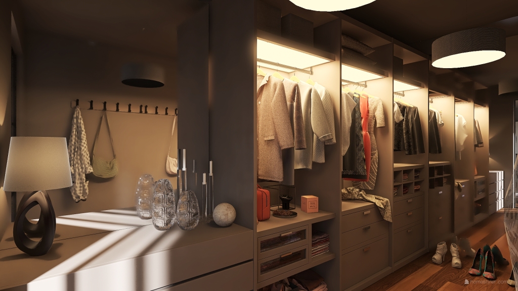 Bauhaus Modern Industrial Black Grey Orange Storage Room 3d design renderings