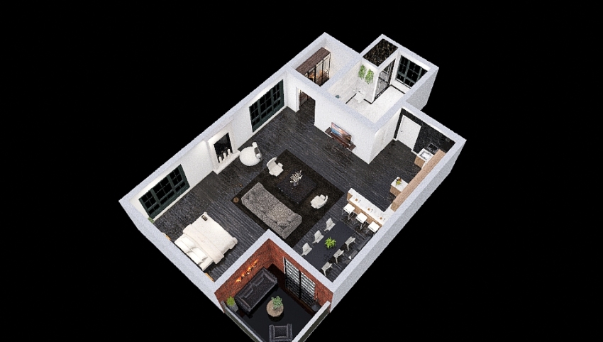 Loft Apartment 3d design picture 136.46