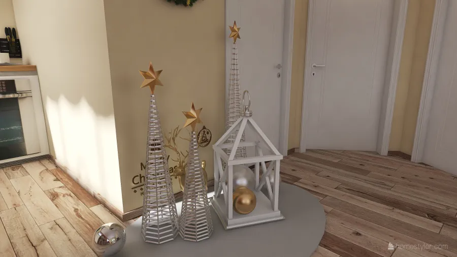Christmas in tiny house 3d design renderings