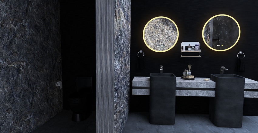 Black Modern Build Interior Design Render