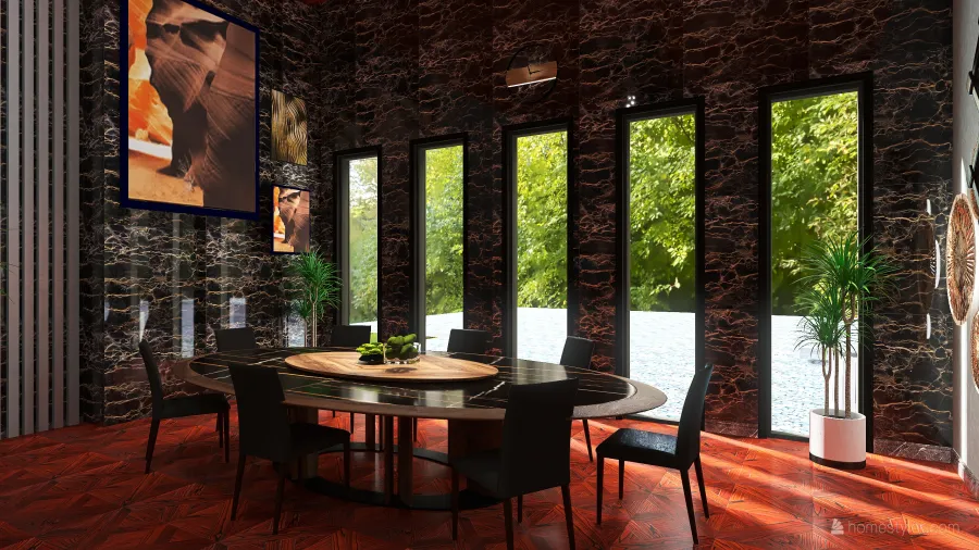 Kitchen/Dining Room 3d design renderings