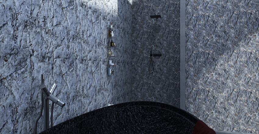 Black Modern Build Interior Design Render