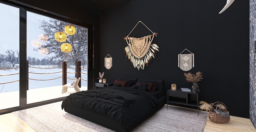 Black Modern Build Interior Design Render