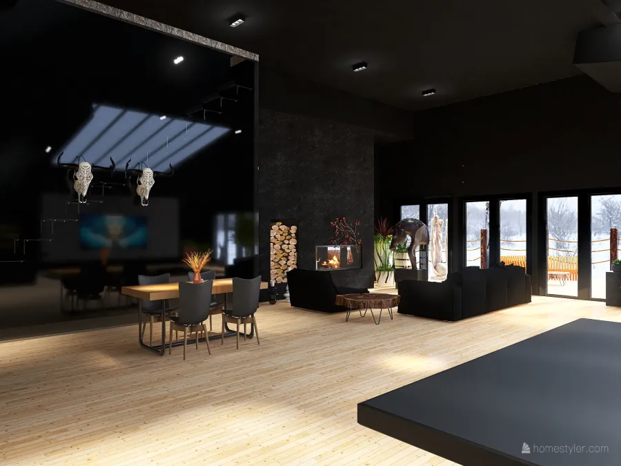 Black Modern Build 3d design renderings
