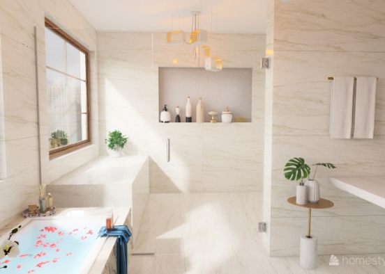 Banheiro clean Design Rendering