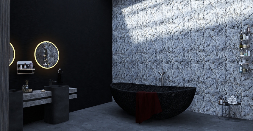 Black Modern Build Interior Design Render