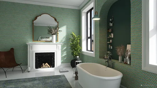 Green Tones in Bathroom