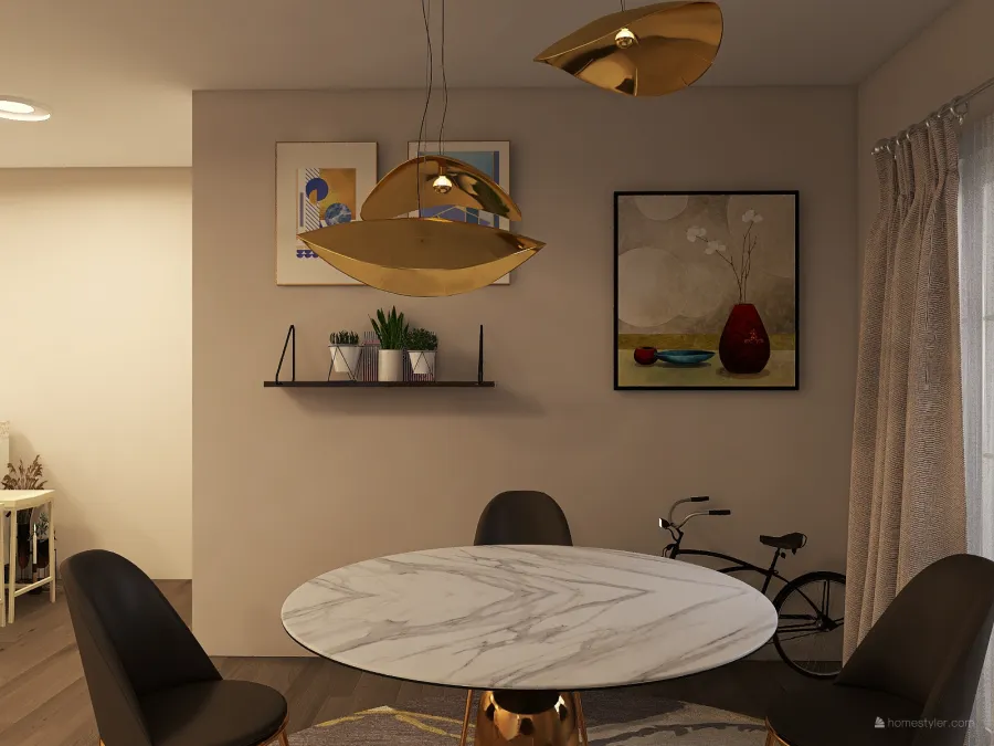 Living /kitchen/dining 3d design renderings