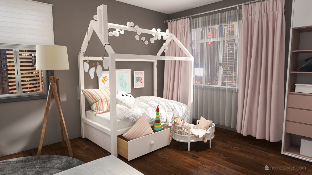 Lil Urban Bedroom 3d design renderings