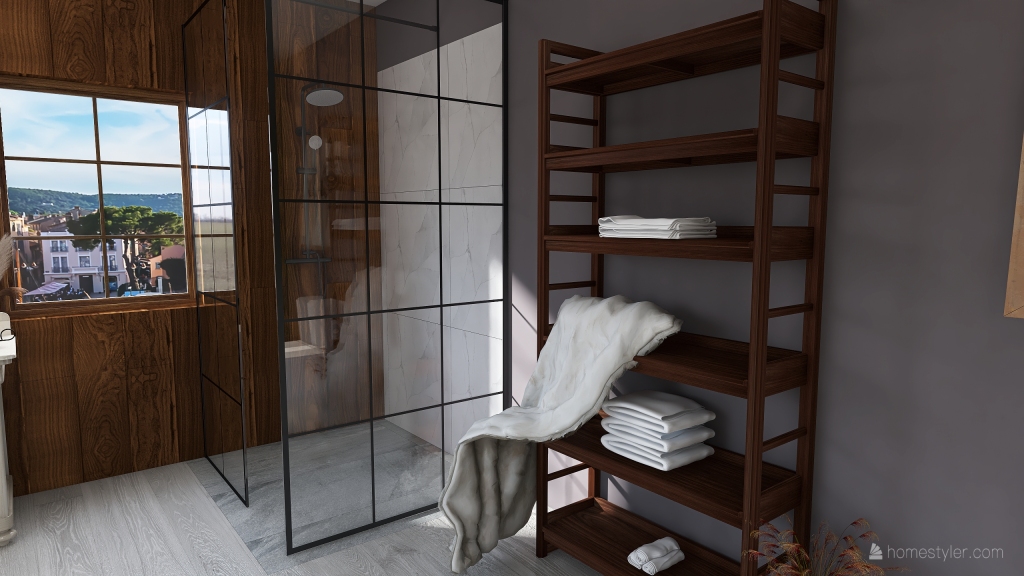 Rustic Bathroom 3d design renderings