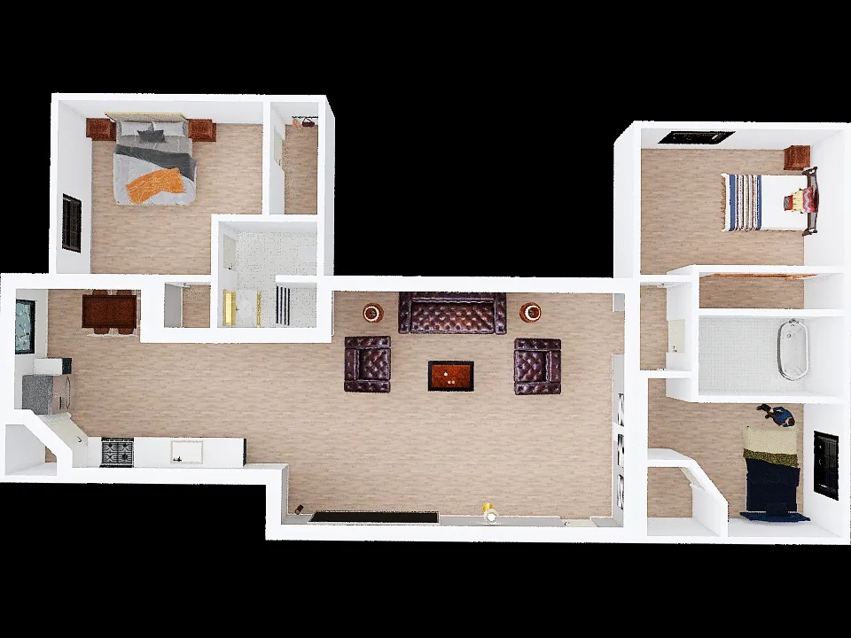 v2_Basement 3 beds (2) 3d design renderings