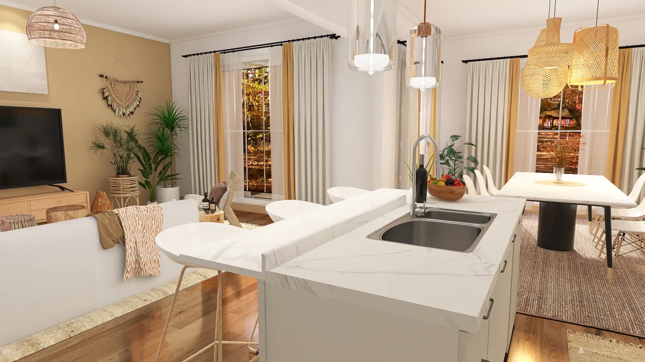 LivingDiningRoom 3d design renderings