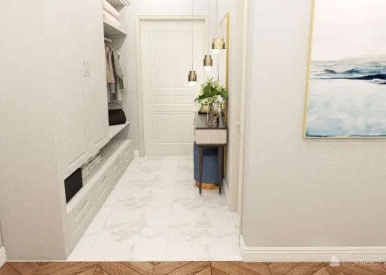 ЖК Столичный коридор и кухня-гостинная Design Rendering
