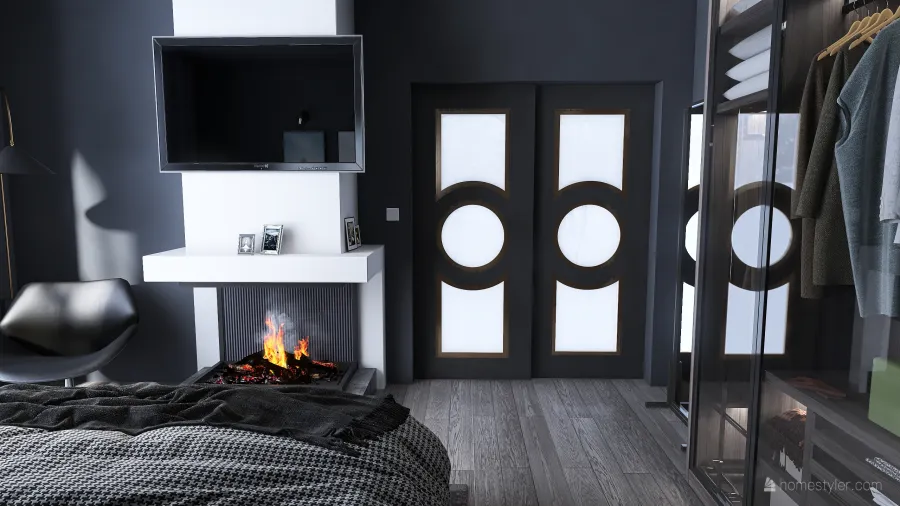 dormitorio en la casa de la nieve 3d design renderings