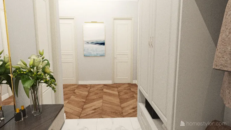 ЖК Столичный коридор и кухня-гостинная 3d design renderings
