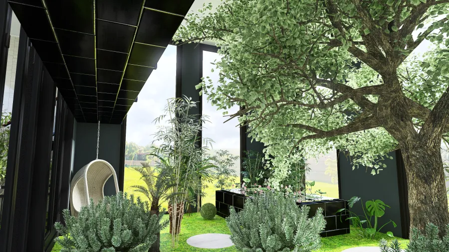 Relaxing Modern Greenhouse 3d design renderings