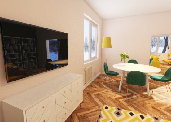 Copy of Livingroom green and yellow Design Rendering