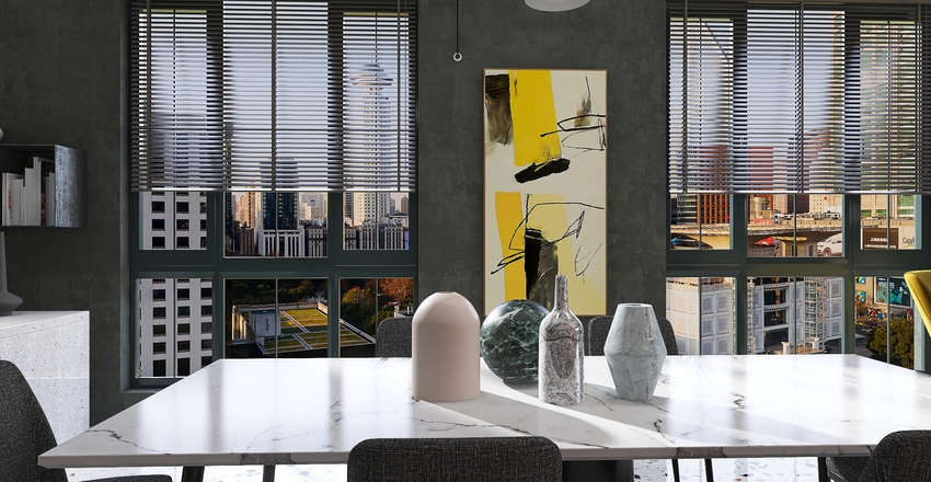An age of stone and industrial Interior Design Render