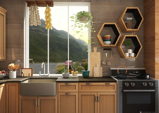 mountains tiny house. Design Rendering
