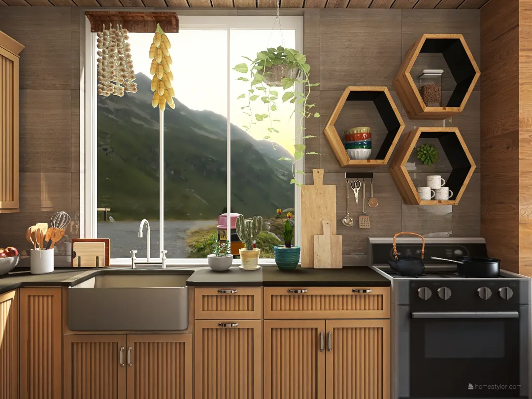 mountains tiny house. 3d design renderings