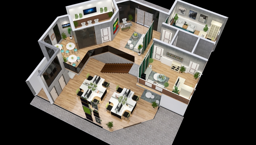 Green  Humanity Project (Proposed 130 SQM NGO Office) 3d design picture 170.09